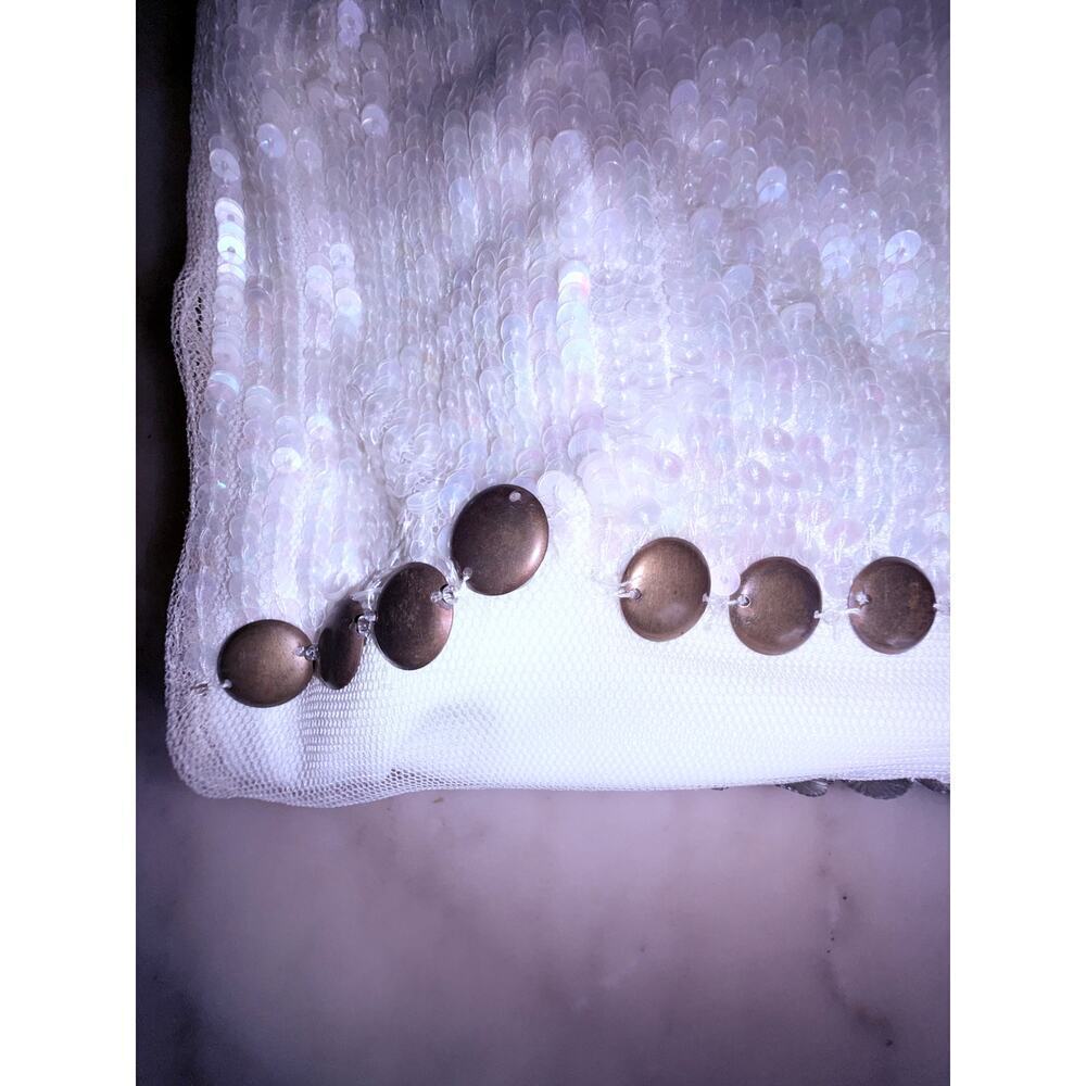 Vintage Pisarro Nights White Beaded Sequin Dress Size 14 - Picture 13 of 13